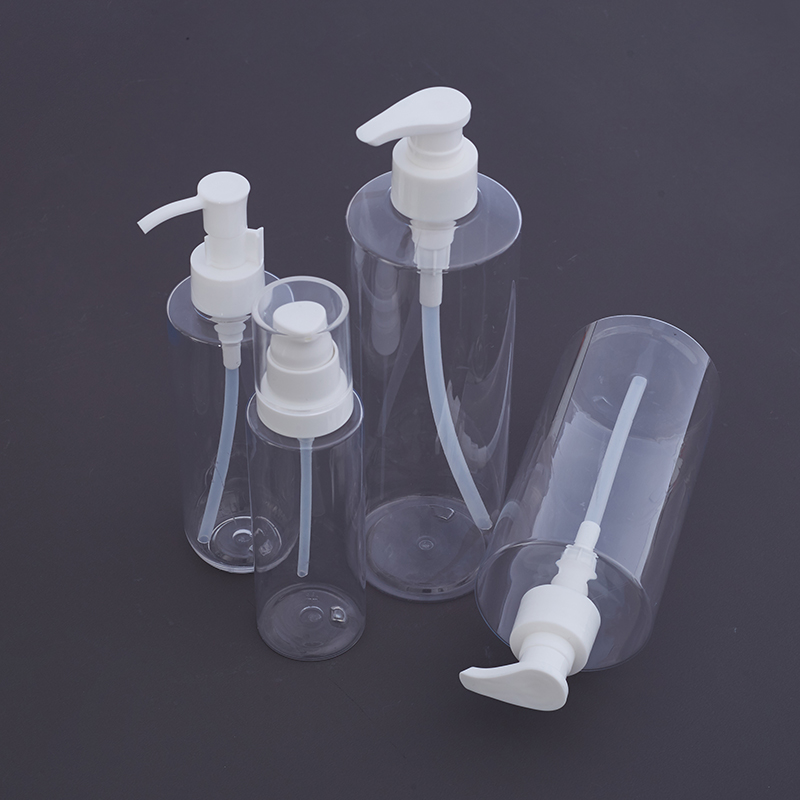 زجاجة مستديرة لمستحضرات التجميل PET مع مضخة محلول (7)